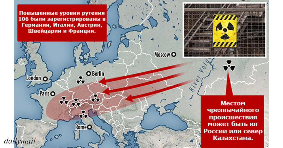 Радиоактивное облако накрыло Европу после аварии в где то в России или Казахстане