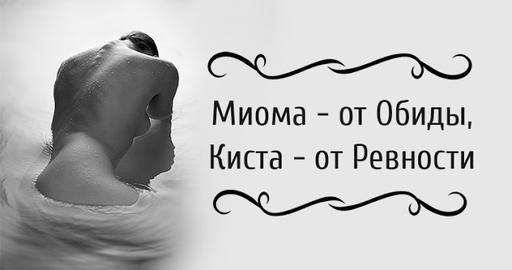 Миома   от обиды, киста   от ревности