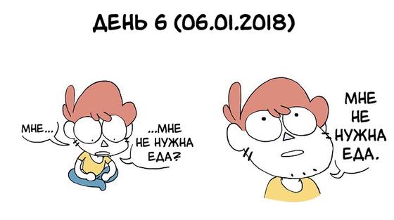 Я ничего не ел 7 дней подряд. И нарисовал, как это было!