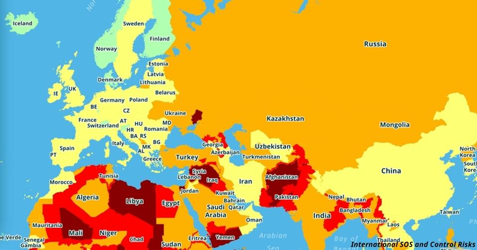 Вот карта самых опасных стран для туристов в 2019 году Запоминайте и не рискуйте.