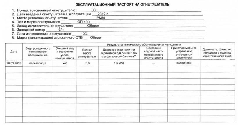 Как заполнить журнал учета огнетушителей: пример, форма и особенности